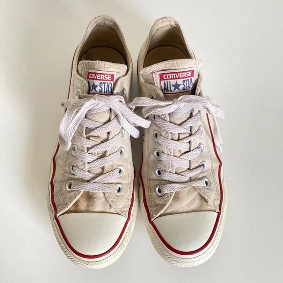 Converse White All Star Low Top Sneakers Size 7 - Picture 6 of 12
